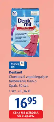 dm drogerie markt Denkmit Chusteczki zapobiegające farbowaniu tkanin oferta