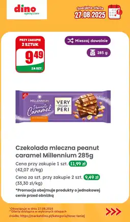 Dino Czekolada mleczna peanut caramel Millennium oferta
