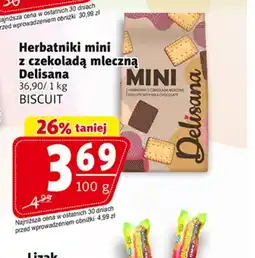 Prim Market Herbatniki mini z czekoladą mleczną Delisana oferta