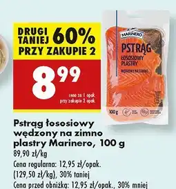 Biedronka Pstrąg łososiowy wędzony na zimno plastry Marinero oferta