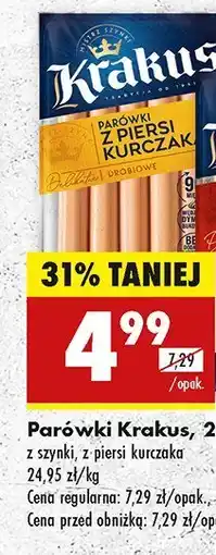 Biedronka Parówki z piersi kurczaka Krakus oferta