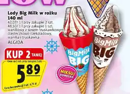 Prim Market Lody Big Milk w rożku waniliowy z sosem truskawkowym ALGIDA oferta