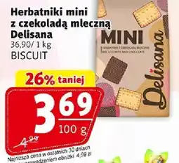 Prim Market Herbatniki mini z czekoladą mleczną Delisana BISCUIT oferta