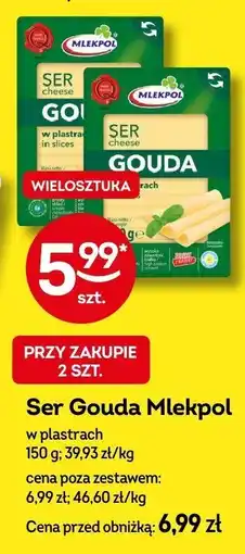 Żabka Ser Gouda Mlekpol w plastrach oferta