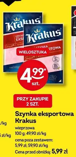 Żabka Szynka eksportowa wieprzowa Krakus oferta