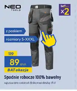 Bat Spodnie robocze 100% bawełny Neo Tools oferta