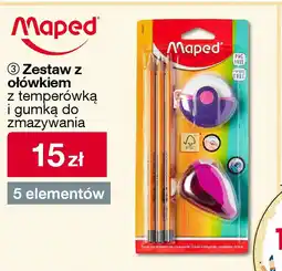 Woolworth Zestaw z ołówkiem z temperówką i gumką do zmazywania Maped oferta