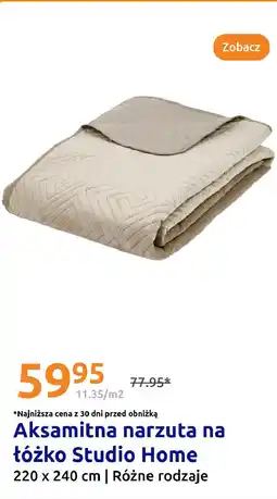 Action Aksamitna narzuta na Łóżko Studio Home oferta