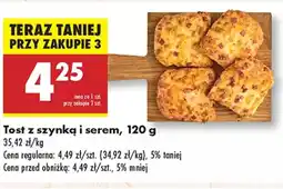Biedronka Tost z szynką i serem oferta