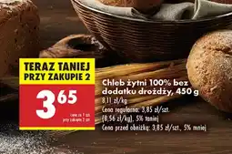 Biedronka Chleb żytni 100% bez dodatku drożdży oferta