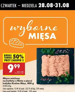 Biedronka Mięso mielone na kotlety z fileta z piersi indyka Kraina Mięs oferta