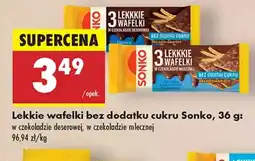 Biedronka Lekkie wafelki bez dodatku cukru Sonko oferta
