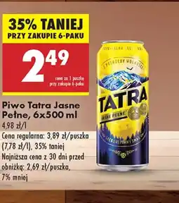 Biedronka Piwo Tatra Jasne Pełne oferta