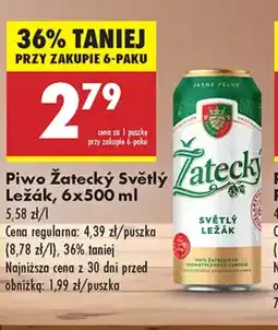 Biedronka Piwo Zatecký Světlý Ležák oferta