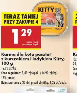 Biedronka Karma dla kota pasztet z kurczakiem i indykiem Kitty oferta