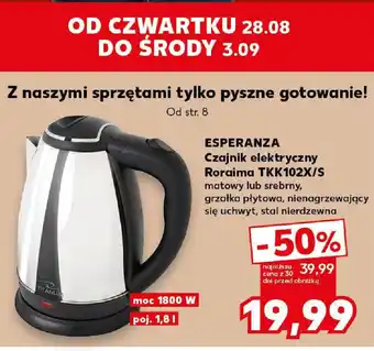 Kaufland Czajnik elektryczny Esperanza Roraima TKK102X/S oferta