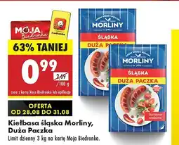 Biedronka Kiełbasa śląska - duża paczka Morliny oferta