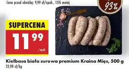 Biedronka Kiełbasa biała surowa premium Kraina Mięs oferta