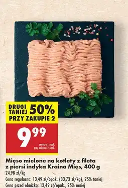 Biedronka Mięso mielone na kotlety z fileta z piersi indyka Kraina Mięs oferta