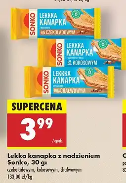 Biedronka Lekka kanapka z nadzieniem czekoladowym, kokosowym, chałwowym Sonko oferta