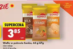 Biedronka Wafle w polewie różne rodzaje Sonko oferta