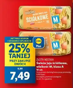 Lidl Złota Nioska Świeże jaja ściółkowe, wielkość M, klasa A oferta