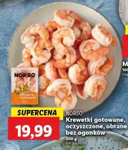 Lidl NORSO Krewetki gotowane, oczyszczone, obrane, bez ogonków oferta