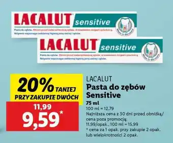 Lidl LACALUT Pasta do zębów sensitive oferta