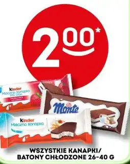 Żabka Wszystkie kanapki/batony chłodzone 26-40 g (np. Kinder, Monte) oferta