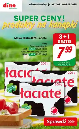 Dino Masło Łaciate Ekstra 83% 3+1 GRATIS oferta