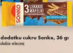 Biedronka Wafelki lekkie bez dodatku cukru w czekoladzie mlecznej Sonko oferta