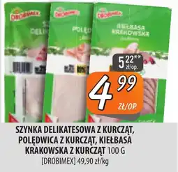 Społem Szczecin Szynka delikatesowa z kurcząt, polędwica z kurcząt, kiełbasa krakowska z kurcząt oferta