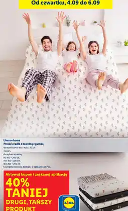 Lidl Prześcieradło z bawełną z gumką Livarno home oferta