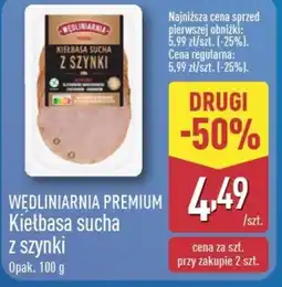ALDI Kiełbasa sucha z szynki Wędliniarnia Premium oferta