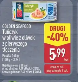 ALDI Tuńczyk w oliwie z oliwek z pierwszego tłoczenia Golden Seafood oferta