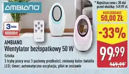 ALDI Wentylator bezłopatkowy Ambiano oferta