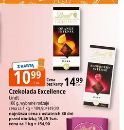 E.Leclerc Czekolada dark raspberry intense Lindt Excellence oferta