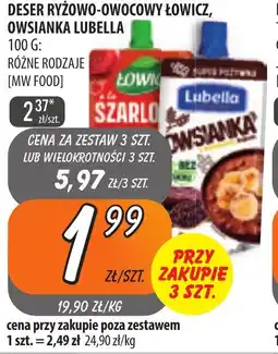 Społem Szczecin Deser ryżowo-owocowy Lowicz, owsianka Lubella oferta