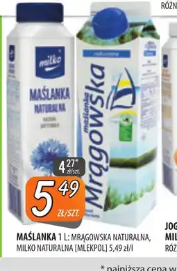 Społem Szczecin Maślanka Mrągowska Naturalna, Milko Naturalna [Mlekpol] oferta