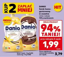 Kaufland Serek Danio homogenizowany waniliowy, czekoladowo-orzechowy Danone oferta