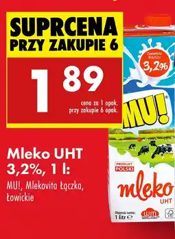Biedronka Mleko UHT 3,2% MU! oferta