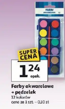 Auchan Farby akwarelowe + pędzelek oferta