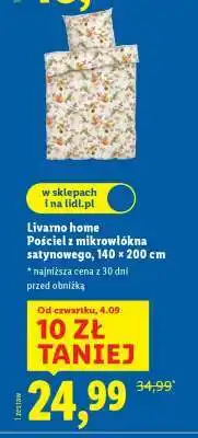 Lidl Livarno home Pościel z mikrowłókna satynowego, 140 x 200 cm oferta