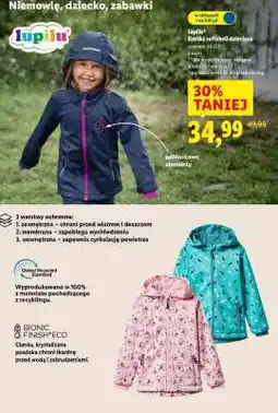 Lidl Lupilu Kurtka softshell dziecięca oferta