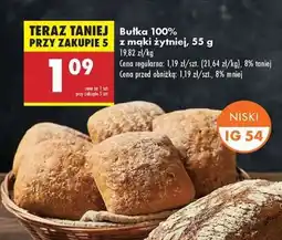 Biedronka Bułka 100 % z mąki żytniej 55 g oferta