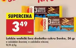 Biedronka Lekkie wafelki bez dodatku cukru Sonko, 36 g oferta