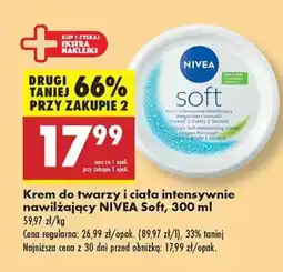 Biedronka Krem do twarzy i ciała intensywnie nawilżający NIVEA Soft, 300 ml oferta