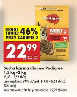 Biedronka Sucha karma dla psa Pedigree 1,5 kg 2 kg oferta