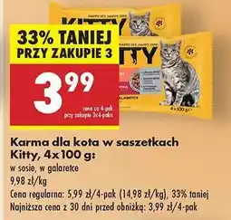 Biedronka Karma dla kota w saszetkach Kitty, 4x100 g oferta