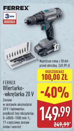 ALDI Wiertarko-wkrętarka Ferrex 20 V oferta